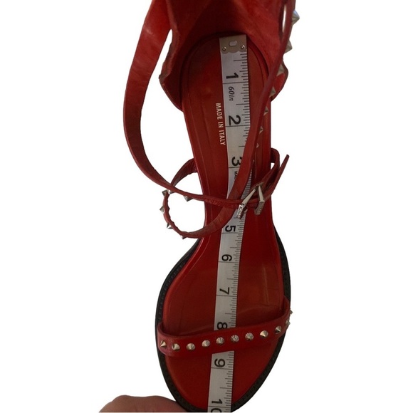 ZADIG & VOLTAIRE May Spikes Red Leather Heel Sandals - Picture 16 of 16
